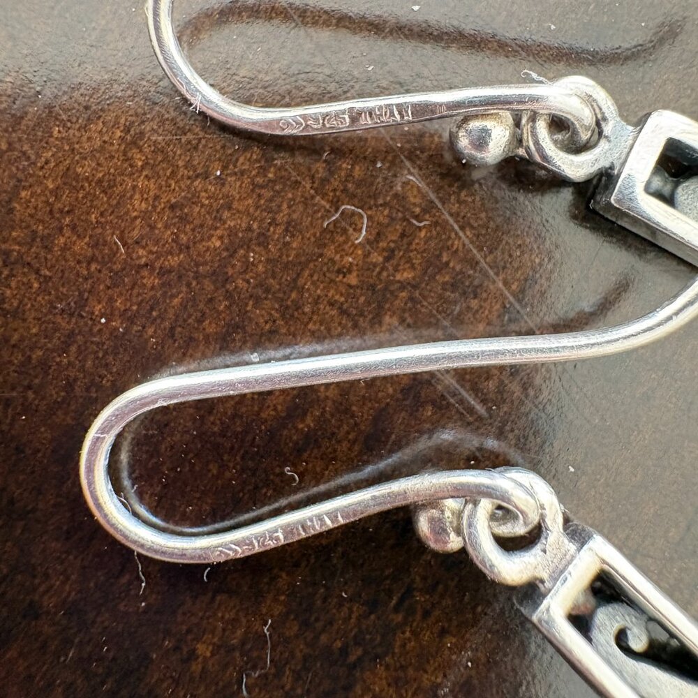 Silpada Sterling Silver Filigree Scroll Drop Dangle Earrings with CZ (W1080) - Picture 4 of 4